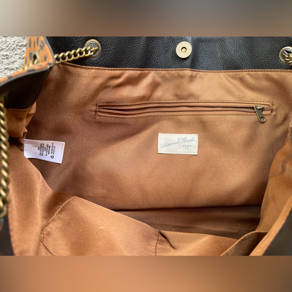 Universal Thread Brown and Black Patterned Shoulder Bag - Picture 4 of 6